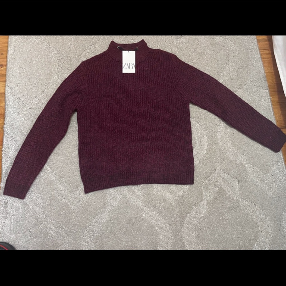 ZARA sweater kids size 13-14 color vino and black